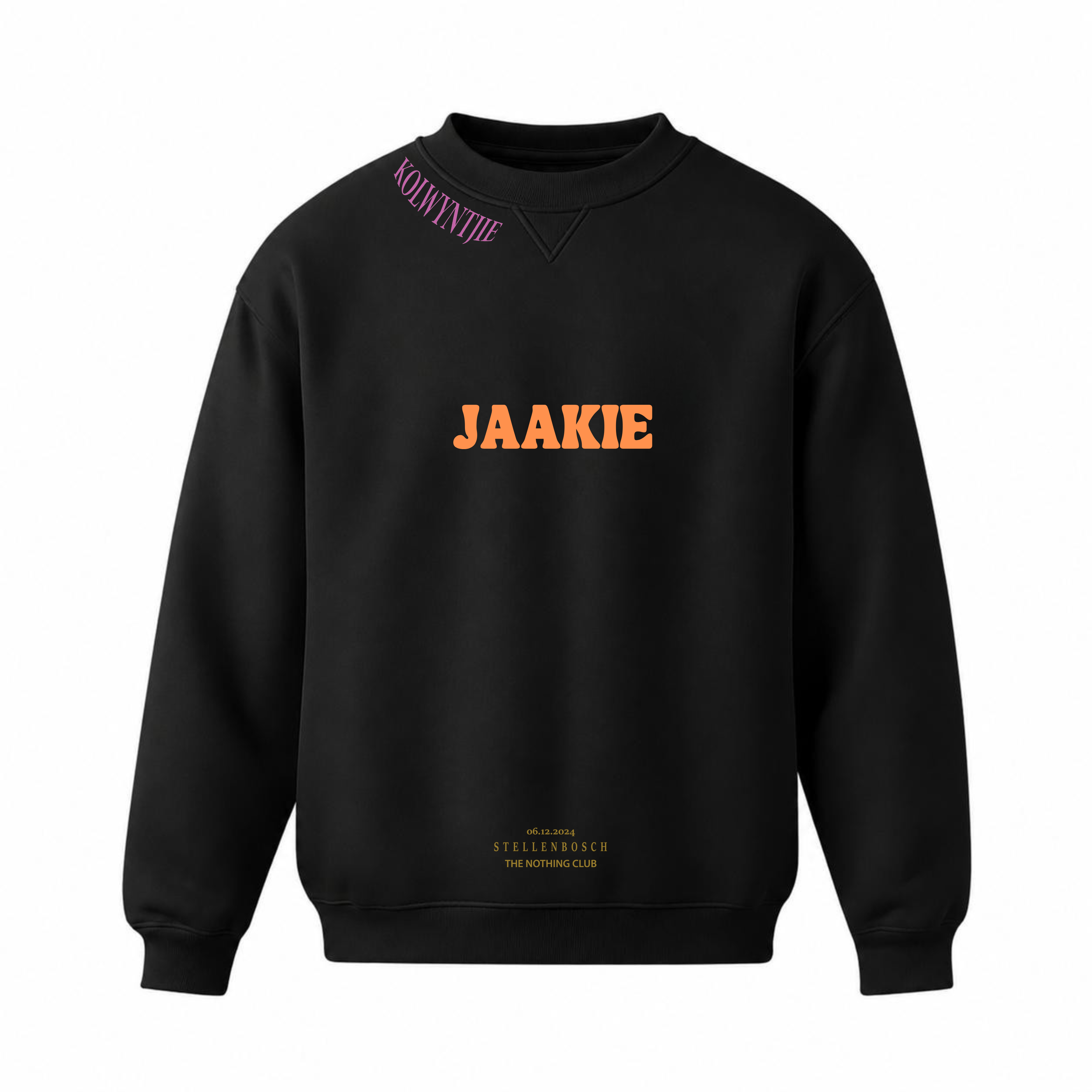 "Jaakie Swooshy Kolwyntjie" Crew Neck Sweater Black