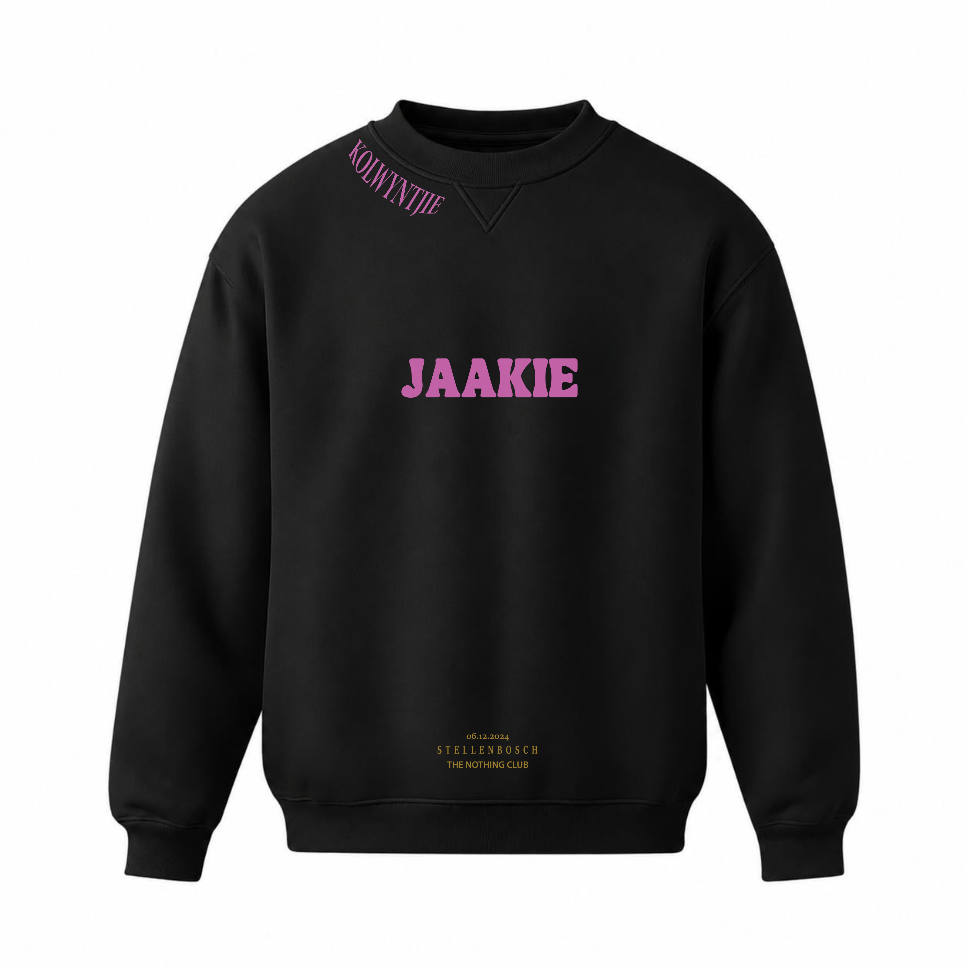 "Jaakie Swooshy Kolwyntjie" Crew Neck Sweater Black