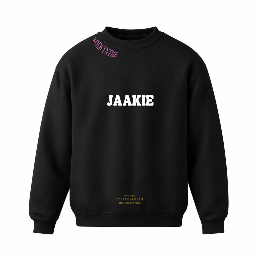 "Jaakie Swooshy Kolwyntjie" Crew Neck Sweater Black