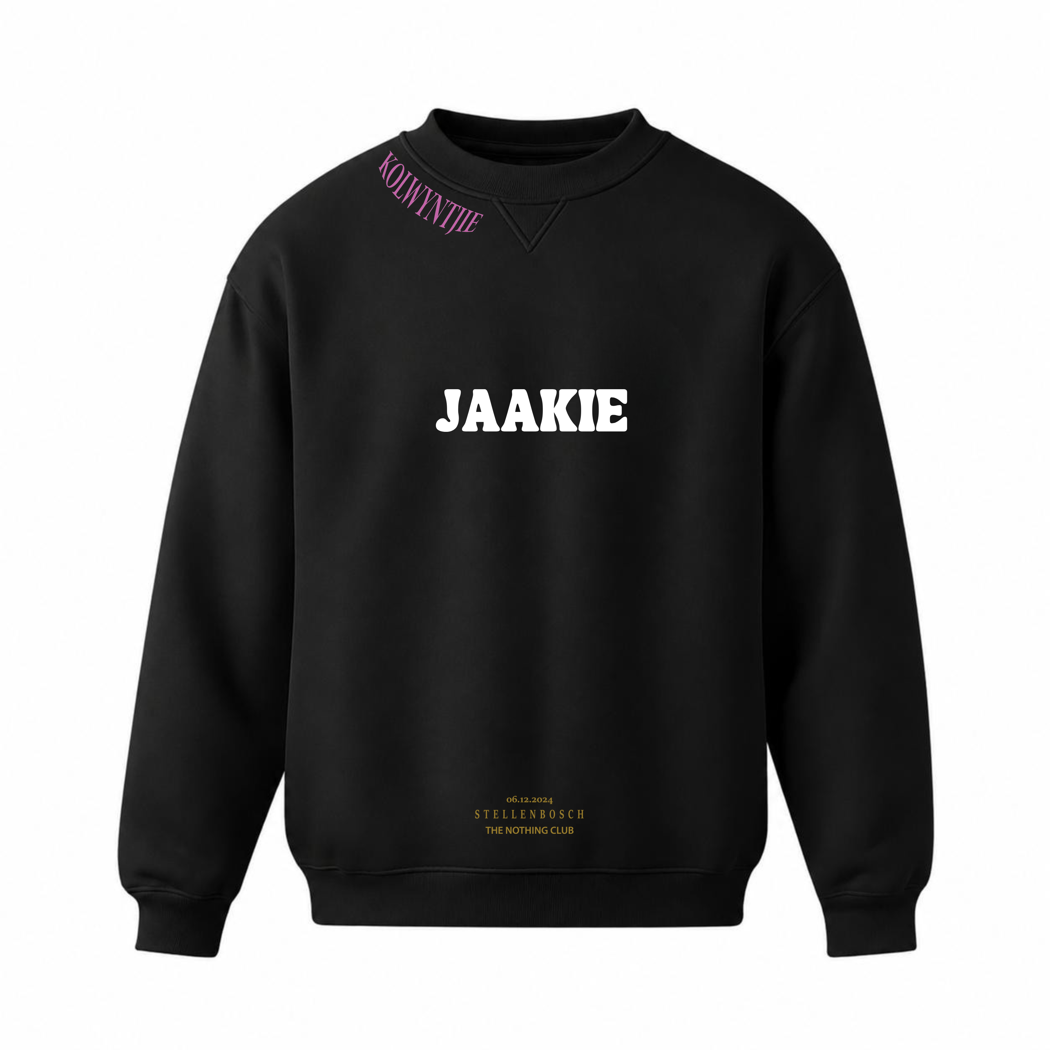 "Jaakie Swooshy Kolwyntjie" Crew Neck Sweater Black