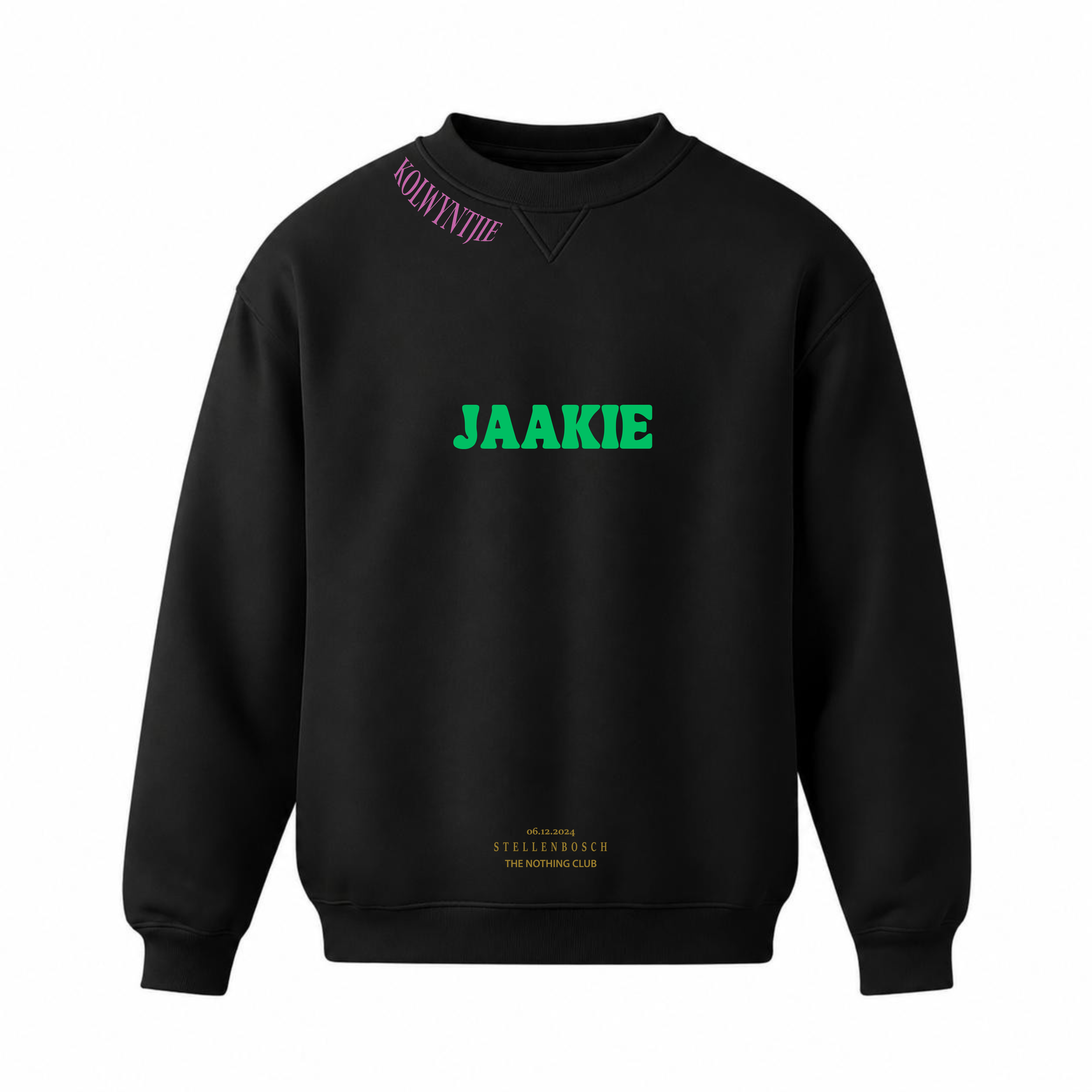 "Jaakie Swooshy Kolwyntjie" Crew Neck Sweater Black