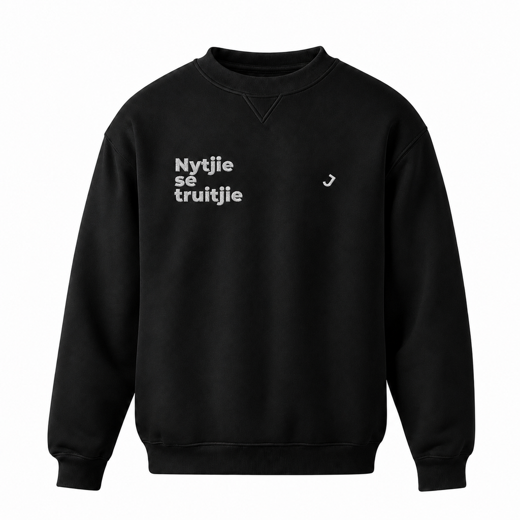 "Nytjie Se Truitjie Black" Crew Neck Sweater