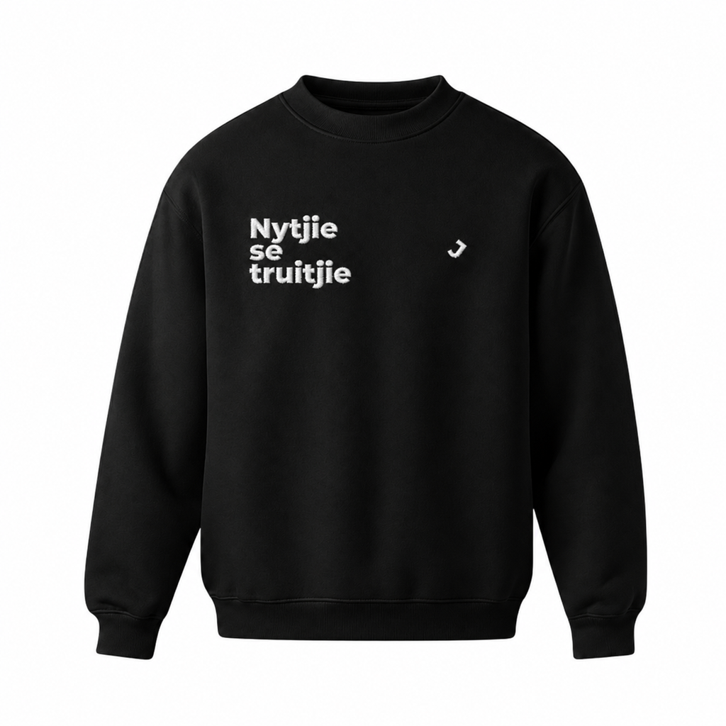 "Nytjie Se Truitjie Black" Crew Neck Sweater