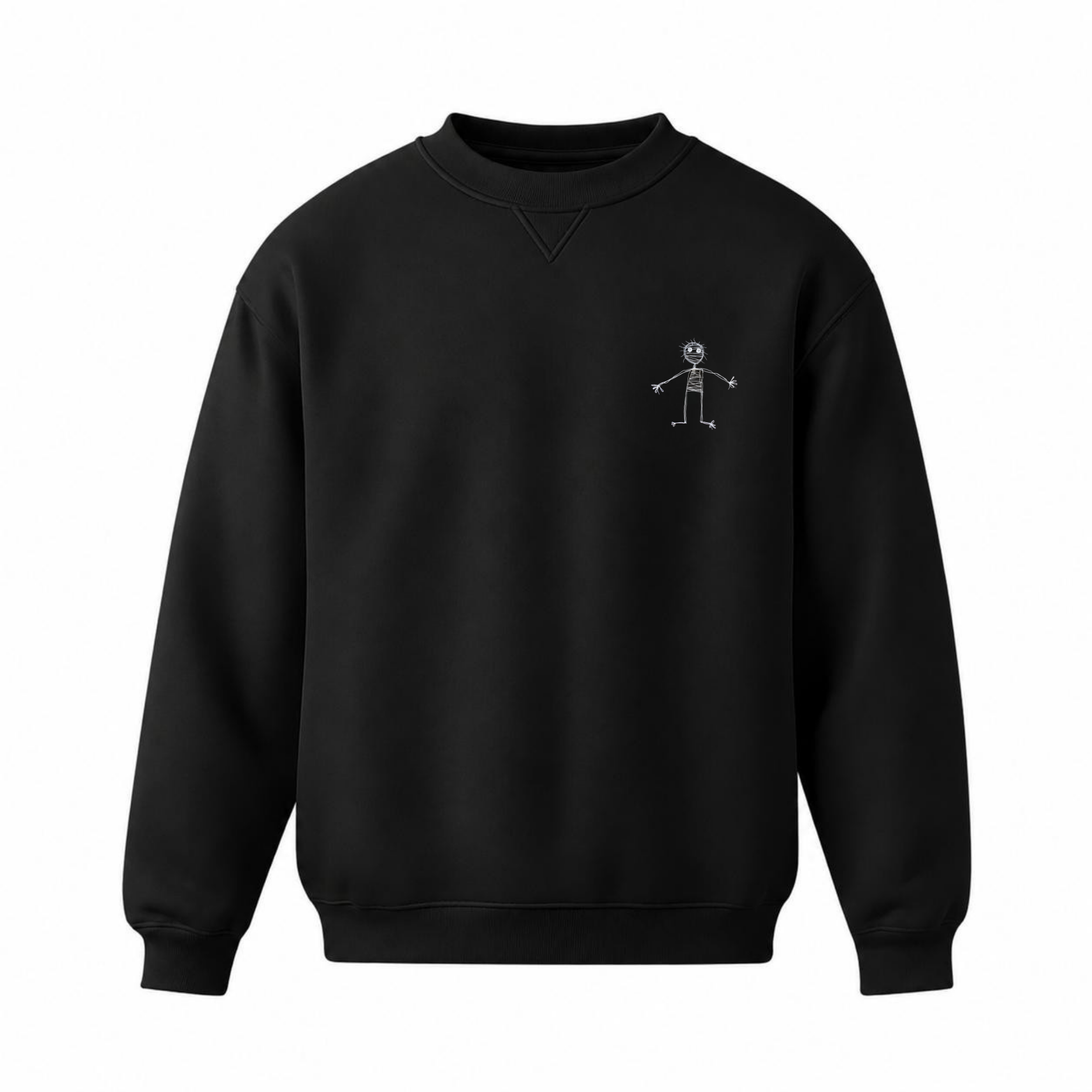 "Nudge Sketch" Crew Neck Sweater Black