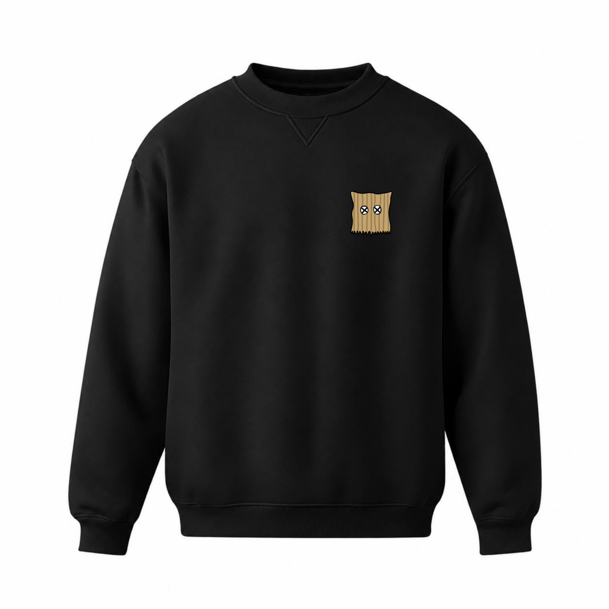 "Bag Head" Crew Neck Sweater Black